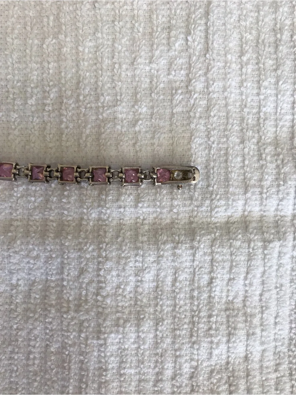 Silver Pink ICE Crystal Tennis Bracelet - Women's Accessory